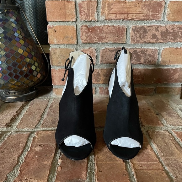 NEW Rachel Zoe Stephanie Black Peep Toe Sandals - Picture 6 of 9